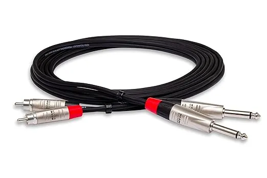 Hosa HPP-003X2 Pro Stereo Interconnect, Dual REAN 1/4-inch TS to Same - 3 foot