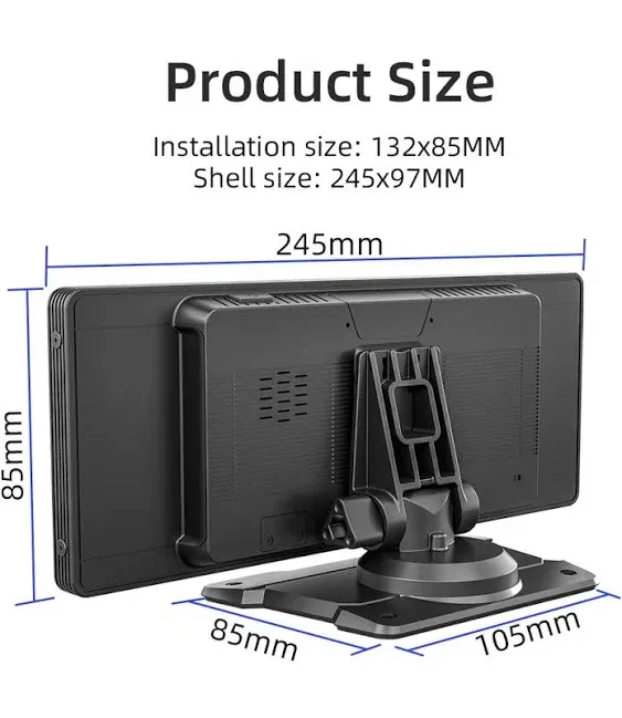 Portable Car Stereo with Wireless Carplay, Android Auto, and Dash Cam