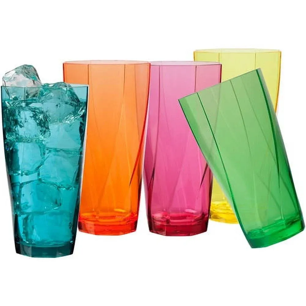 Creativeware  Twist 24-Ounce Assorted Plastic Tumblers, Set of 10 Cups