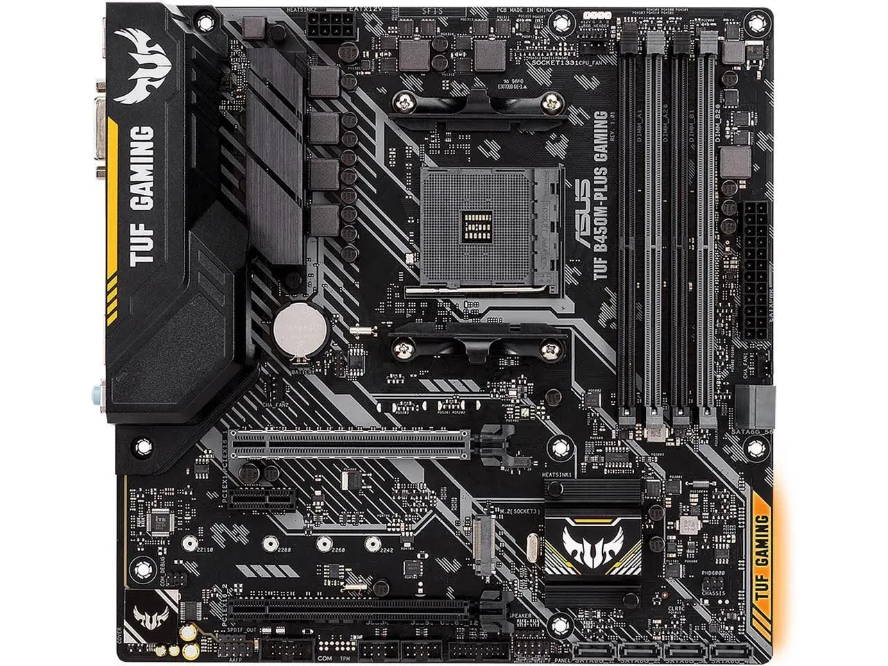 ASUS TUF B450M-Plus Gaming AMD Ryzen 2 AM4 DDR4 HDMI DVI-D M.2 mATX Motherboard