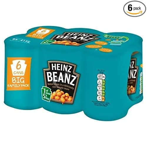 Heinz Beanz In A Rich Tomato Sauce Baked Beans, 14.64 oz / 415 g, 6 Pack