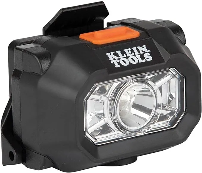 Klein Tools 60156 Intrinsically Safe LED IP67 Headlamp for Hazardous Areas, Mounts to Klein Hard Hats and Safety Helmets