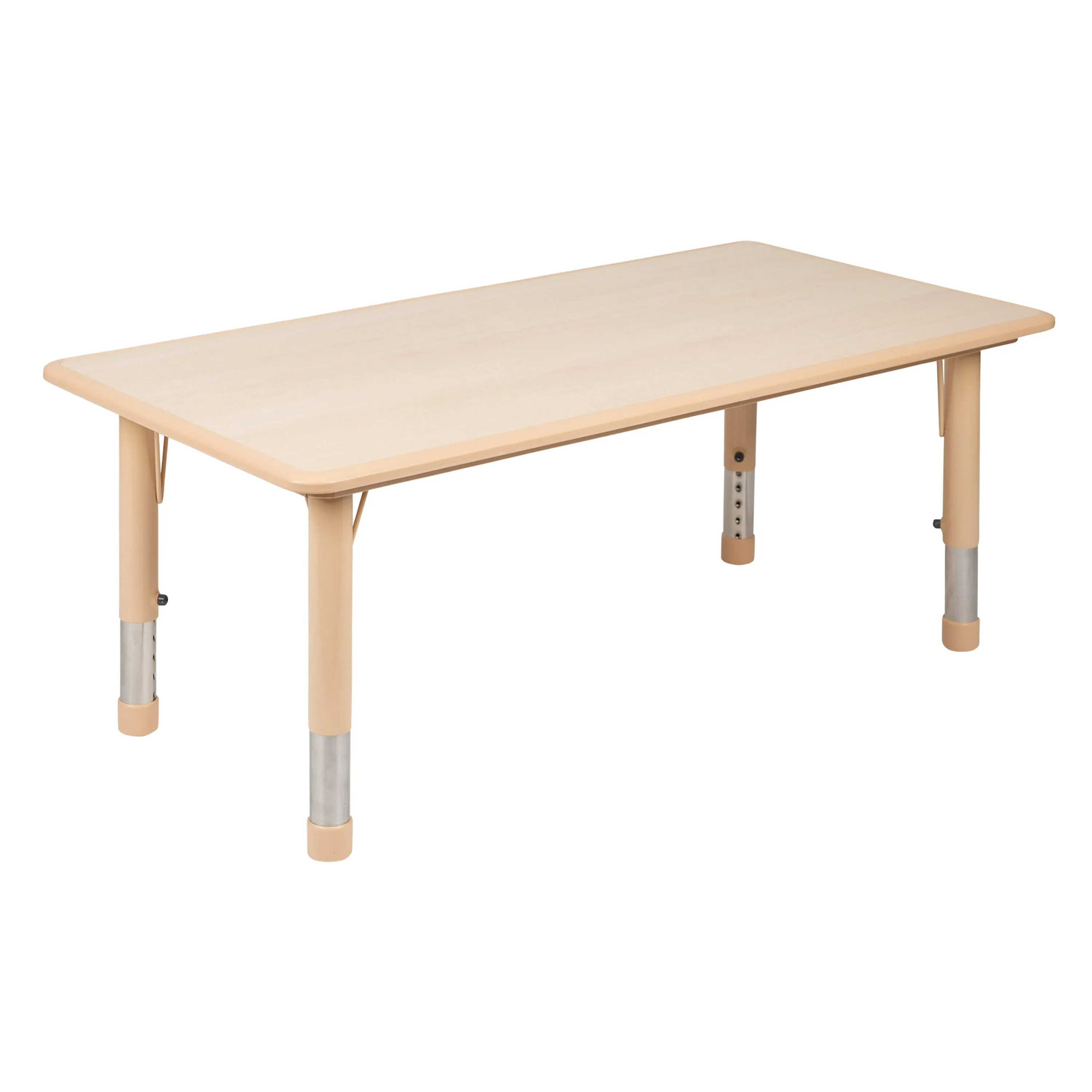 Flash Furniture 23.625" W x 47.25" L Rectangular Natural Plastic Height Adjustable Activity Table