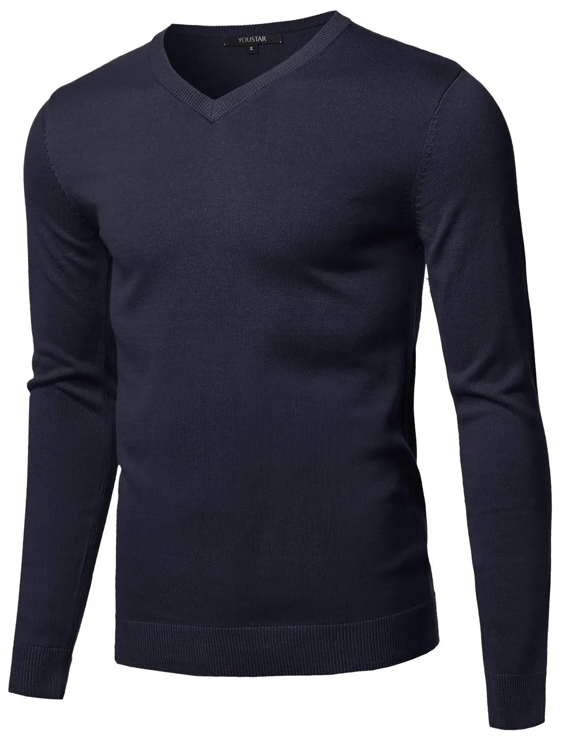 FashionOutfit Men&#039;s Top Casual Solid Soft Knitted Long Sleeves V-Neck Sweater