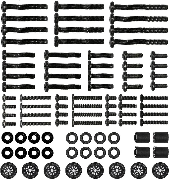 Wali Universal TV Mounting Hardware Kit Set Includes M4 M5 M6 M8 TV Screws and Spacer Fit Most TVS Up to 80 inch UVSP, Black