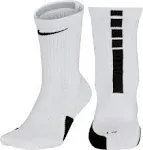 Nike Elite Crew Dri-Fit Unisex Baskeball White Socks SX7626-104 US6-8M/6-10W NWT