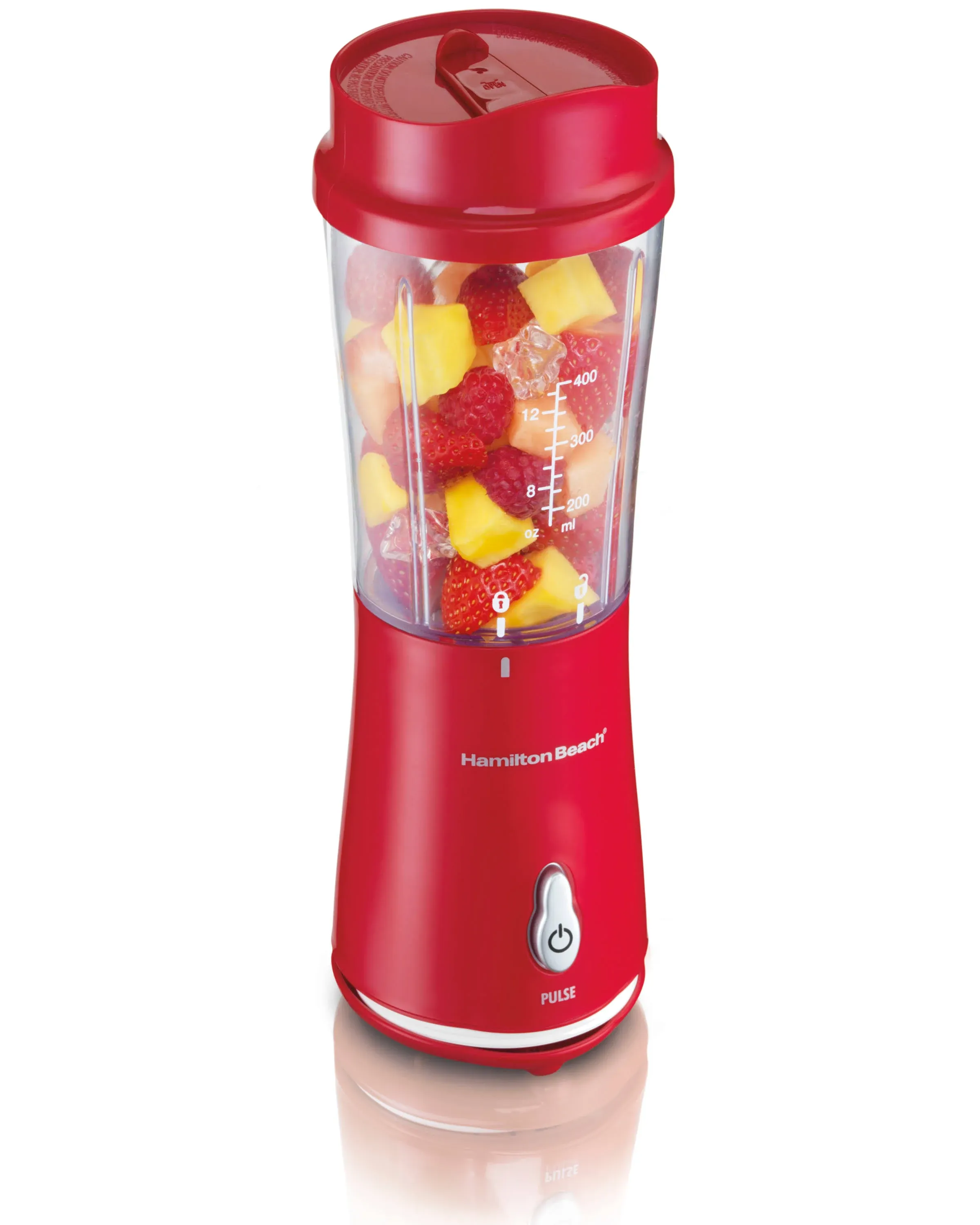 Hamilton Beach 51101R Single-Serve Blender with Travel Lid, Red