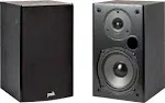 Polk Audio T15 100 Watt Home Theater Bookshelf Speakers – Hi-Res Audio with Deep Bass Response, Dolby and DTS Surround, Wall-Mountable, Pair, Black