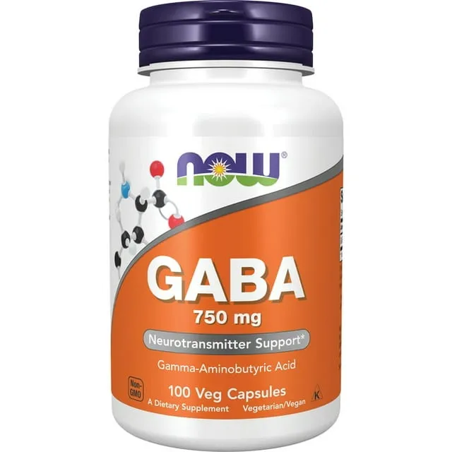 Now Foods GABA 750 mg 100 Capsules