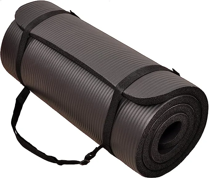 BalanceFrom All Purpose 1-Inch Extra Thick High Density Anti-Tear Exercise Yoga Mat with Carrying Strap