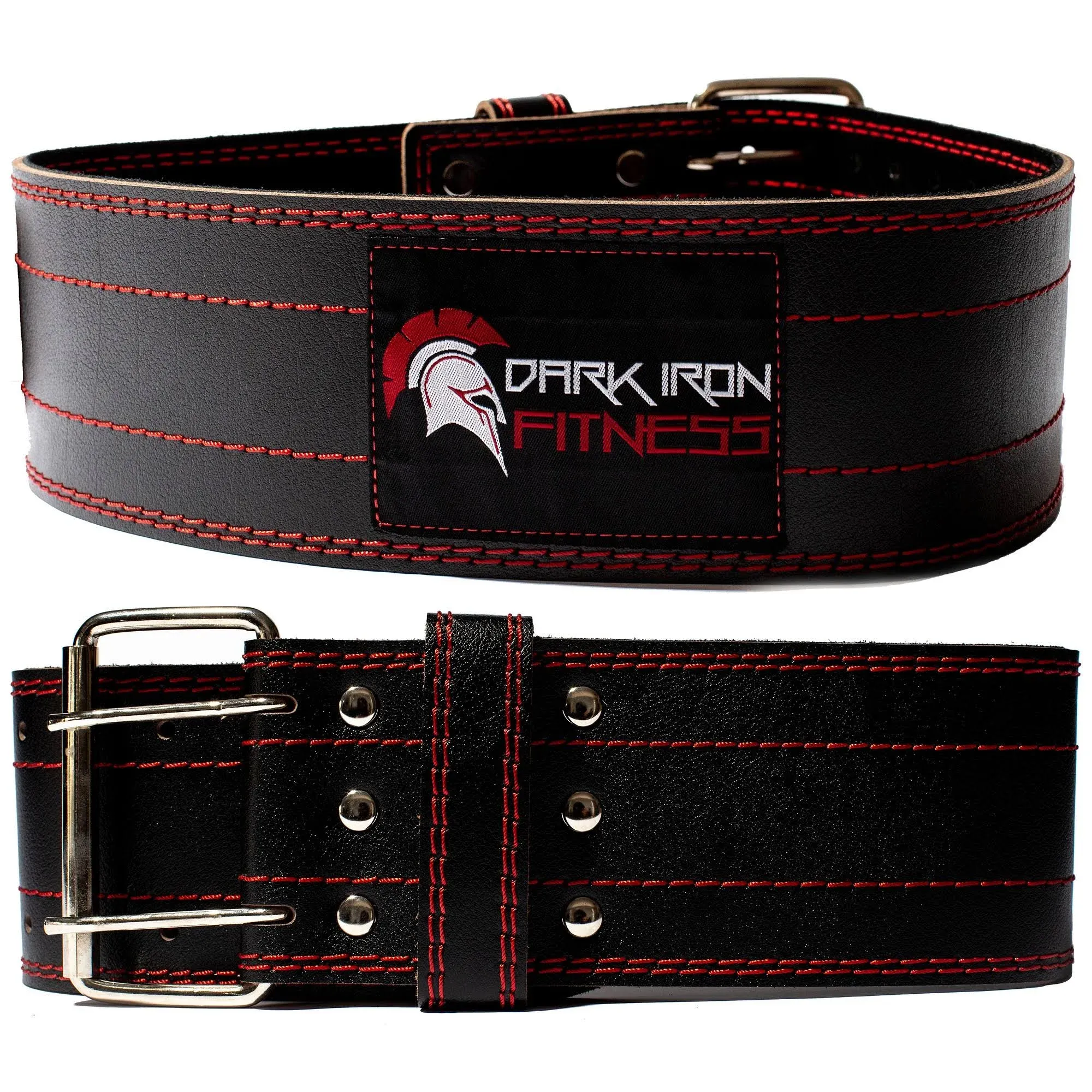 Dark Iron Fitness Weight Lifting Belt for Men & Women - 100% Leather Gym Belts for Weightlifting, Powerlifting, Strength Training, Squat or Deadlift Workout up to 600 Lbs