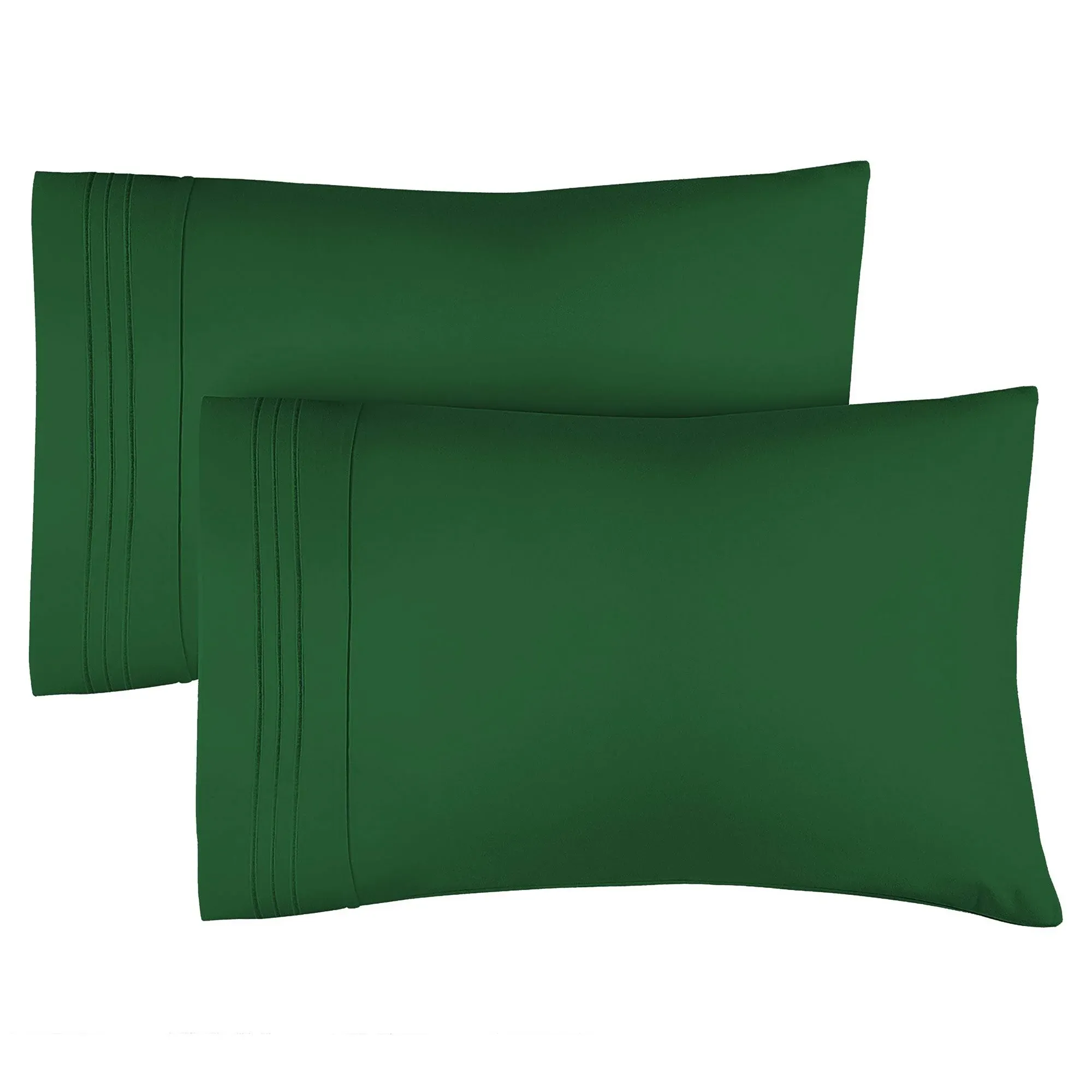 CGK Unlimited Soft Microfiber Pillowcase Set of 2 - King - Emerald Green