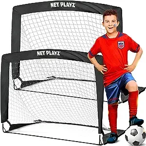 Soccer Goals Soccer Net - Kids Pop-up Football Goals for Backyard Practice & Training, Portable Set of 2