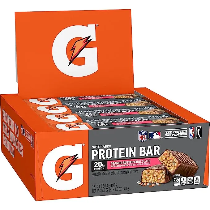 Gatorade Whey Protein Bars, Variety Pack, 2.8 oz bars , 18 Count (Pack of 1)