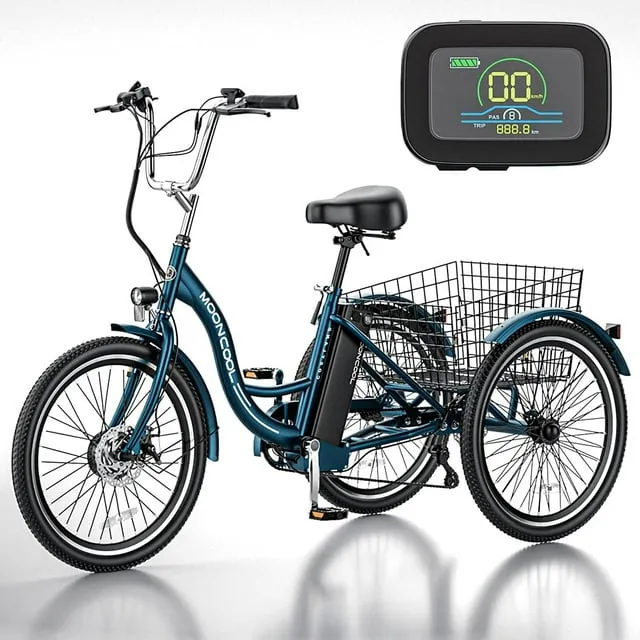 Mooncool Electric Tricycle for Adults 350w 36V Electric Trike Electric Bicycle