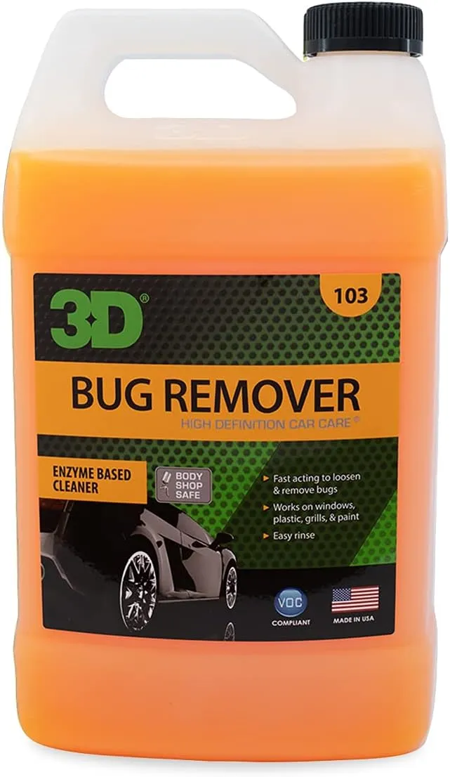 3D Bug Remover - All Purpose Exterior Cleaner & Degreaser to Wipe Away Bugs on Plastic, Rubber, Metal, Chrome, Aluminum, Windows & Mirrors, Safe on Car Paint, Wax & Clear Coat 1 Gallon