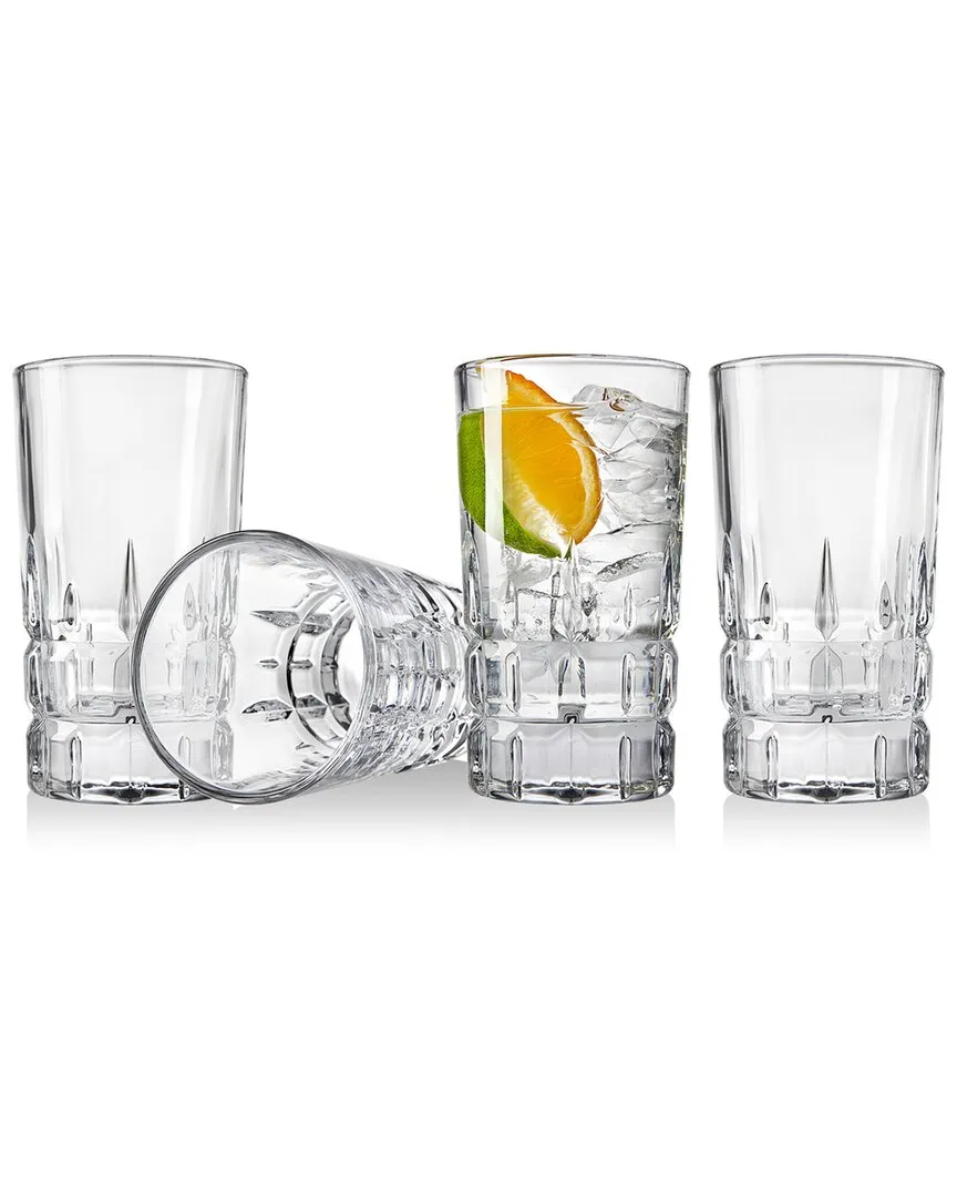 Crosby Square Highball - Set Of 4 In Clear