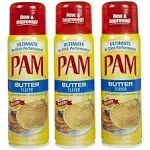 Spray para cocinar con sabor a mantequilla Pam, paquete de 3 de 5 oz de PAM