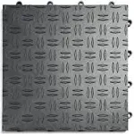 GarageTrac Diamond, Durable Interlocking Modular Garage Flooring Tile (48 Pack), Graphite