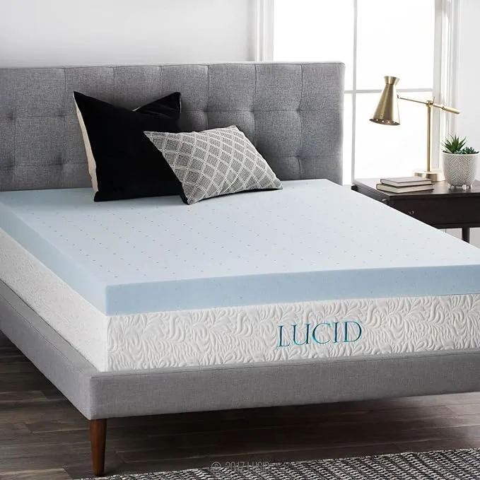 Lucid 4 inch Gel Memory Foam Mattress Topper Twin XL