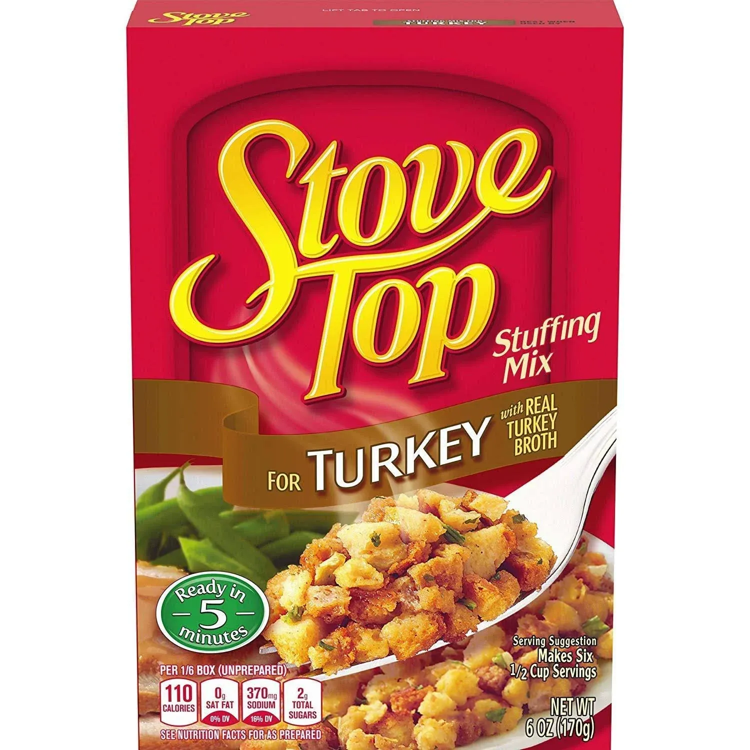 Stove Top Stuffing Mix, Turkey, 6 Ounce Pack of 2, Set of 2