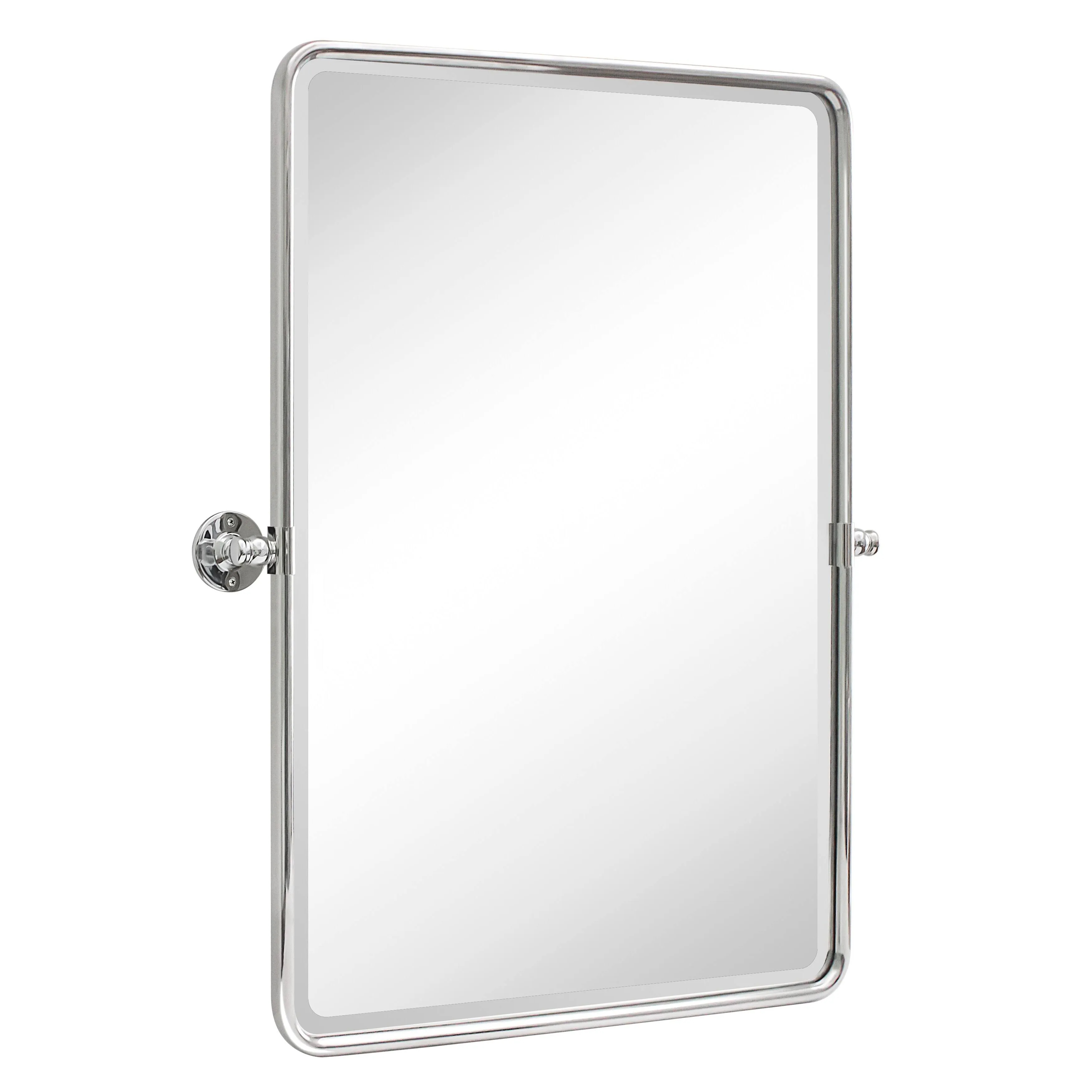 TEHOME Woodvale Rectangle Vertical Metal Wall Mirrors - 23" x 35" - Chrome