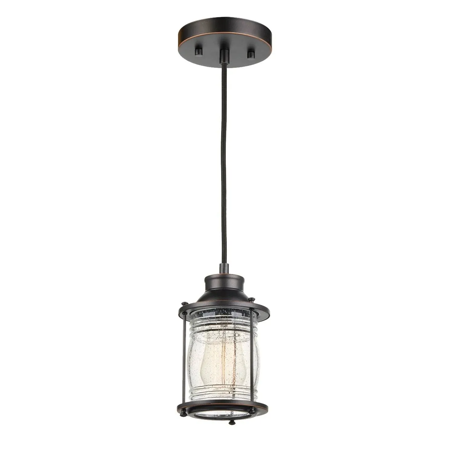 Globe Electric  60882  Bayfield 5&#034; Wide LED Outdoor Mini Pendant - Dark Bronze