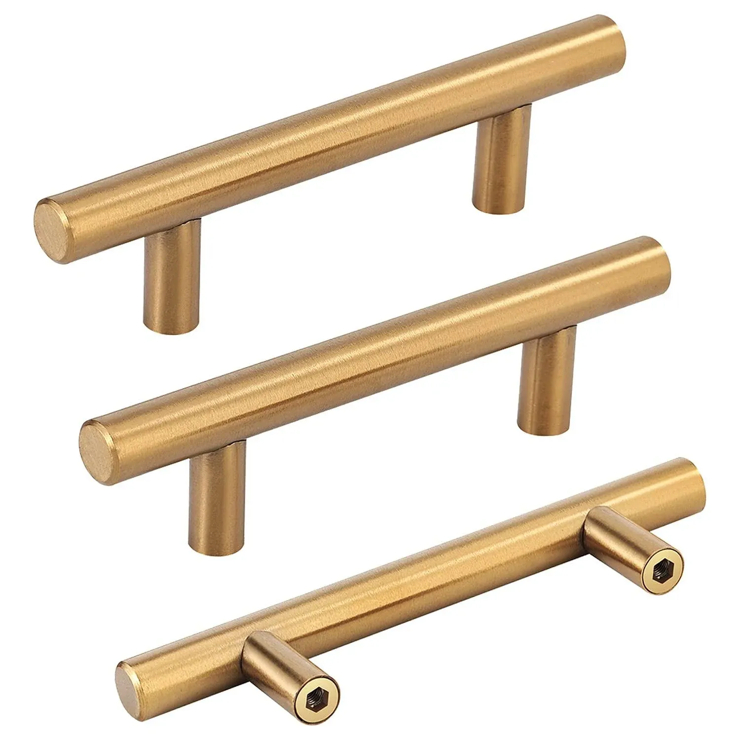 VUDECO 3" Gold Drawer Pulls 10pc Gold Cabinet Pulls Gold Handles for Cabinets Gold Cabinet Handles 3 inch Hole Center Brushed Gold Cabinet Pulls Brass Cabinet Pulls Gold Cabinet Hardware Kitchen Knobs