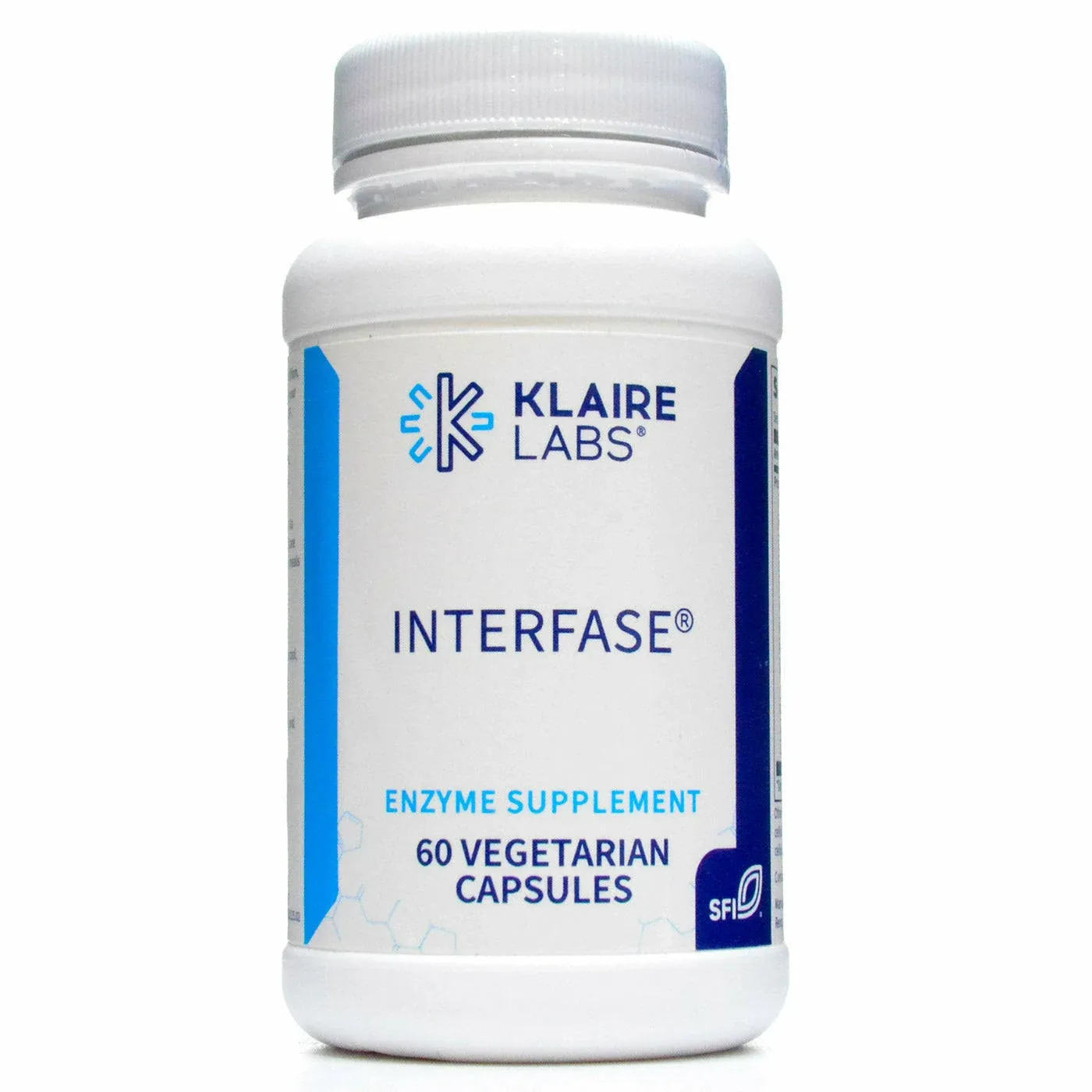 Klaire Labs Interfase Plus - Enzyme Combination to Disrupt biofilm Matrix + EDTA - Gastrointestinal System, Gut Flora, Biofilm & Detox Support (60 Capsules)