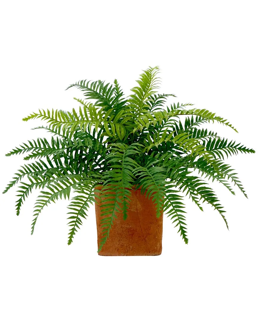 Nearly Natural 22in. Artificial Fern Plant in Decorative Planter