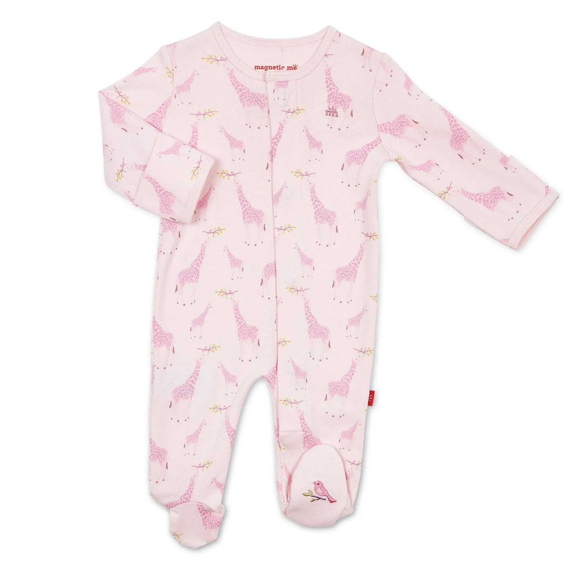 Magnetic Me - Pink Jolie Giraffe Organic Cotton Footie