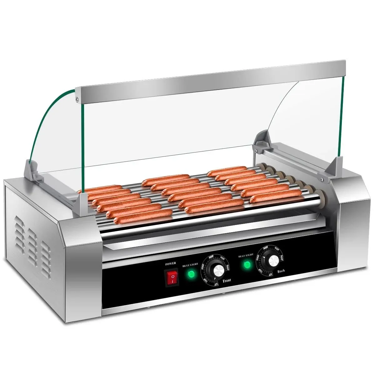 Giantex Hot Dog Roller Machine, 7 Non-Stick Rollers 18 Hot Dog Sausage Grill Cooker Machine, Commercial Household Hot Dog Rotisserie