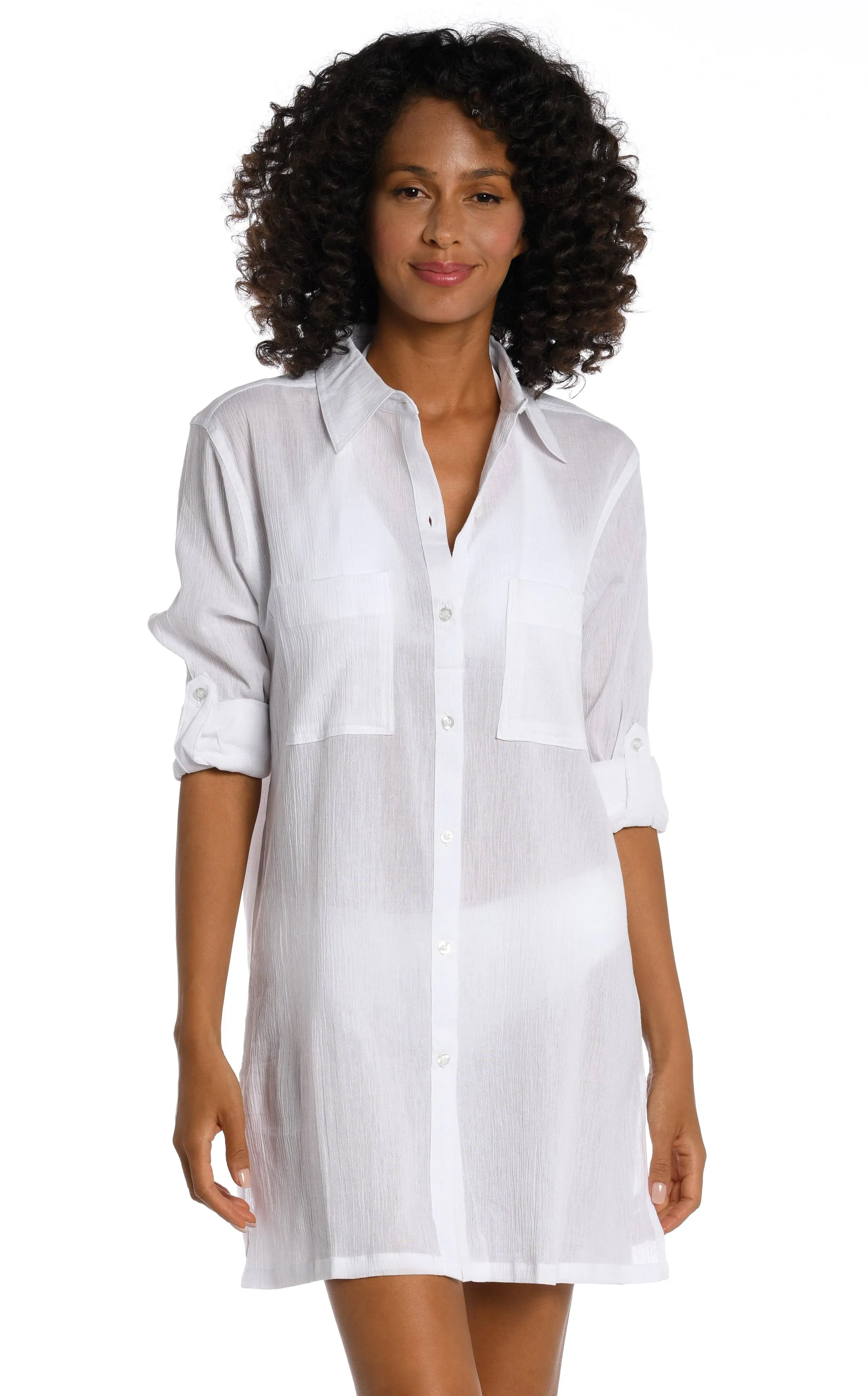 La Blanca Women's Island Fare Resort Camp Shirt Cover Up