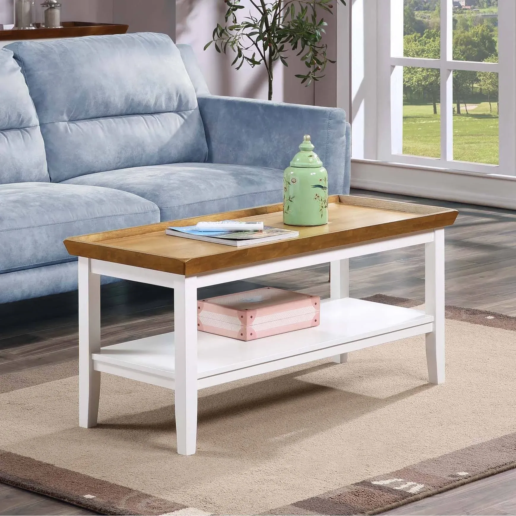 Convenience Concepts Ledgewood Coffee Table Driftwood-white