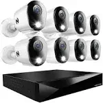 Night Owl - 12 Channel 8 Camera Wired 2K 1TB DVR Security System with 2-Way Audio - White