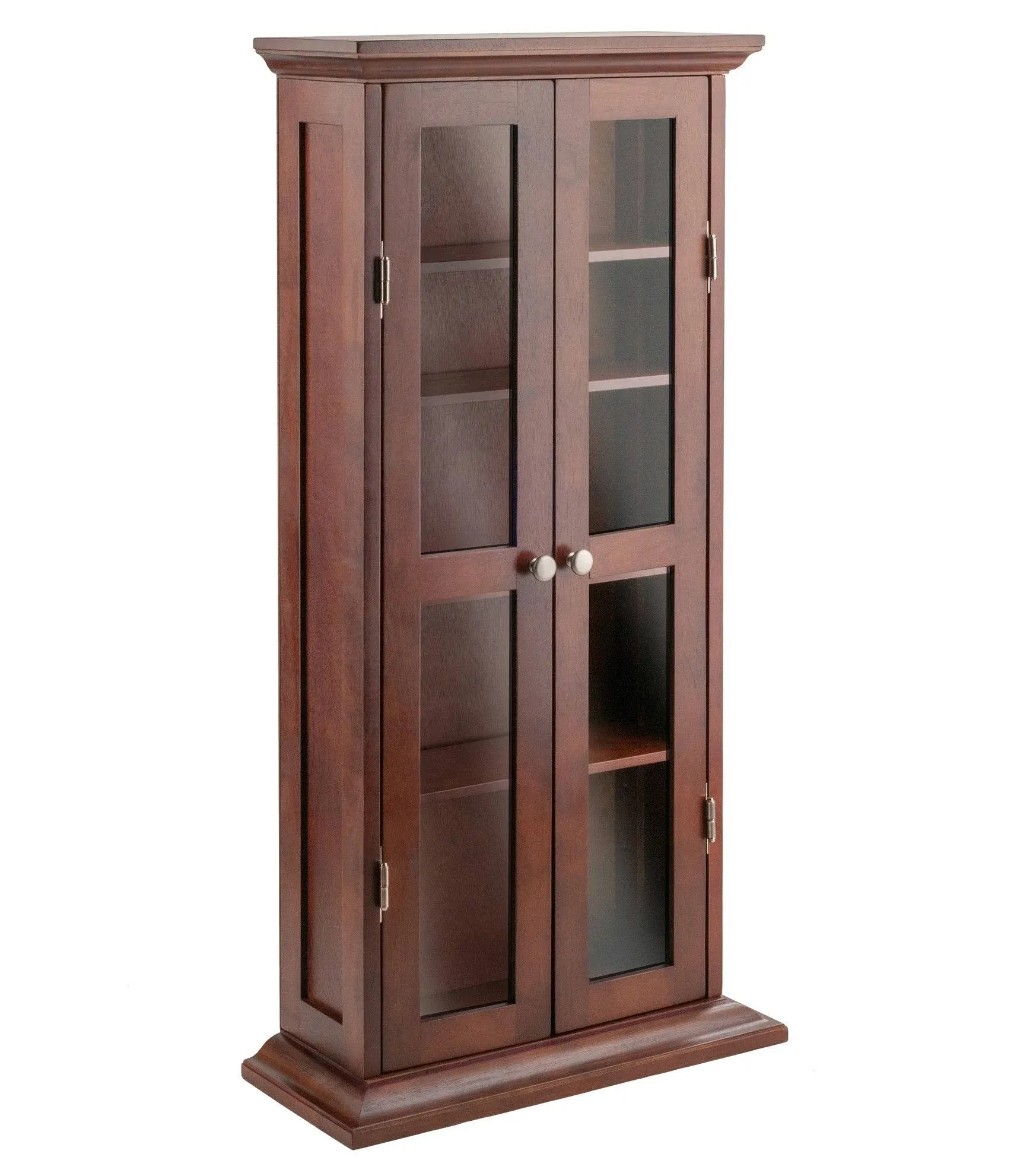 Winsome Wood DVD/CD Cabinet, Antique Walnut