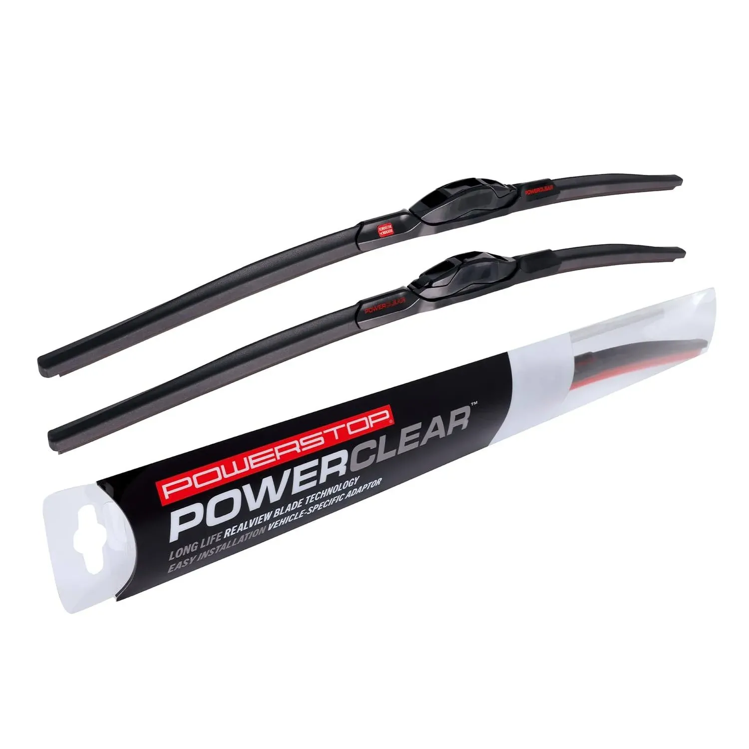 POWERSTOP PowerClear PCK-2221-1 Front 22" + 21" Windshield Wiper Blade Set J-Hook Type For Jeep Grand Cherokee, Toyota Tacoma, Dodge Durango, Nissan Pathfinder, Honda Pilot [Model Specific]