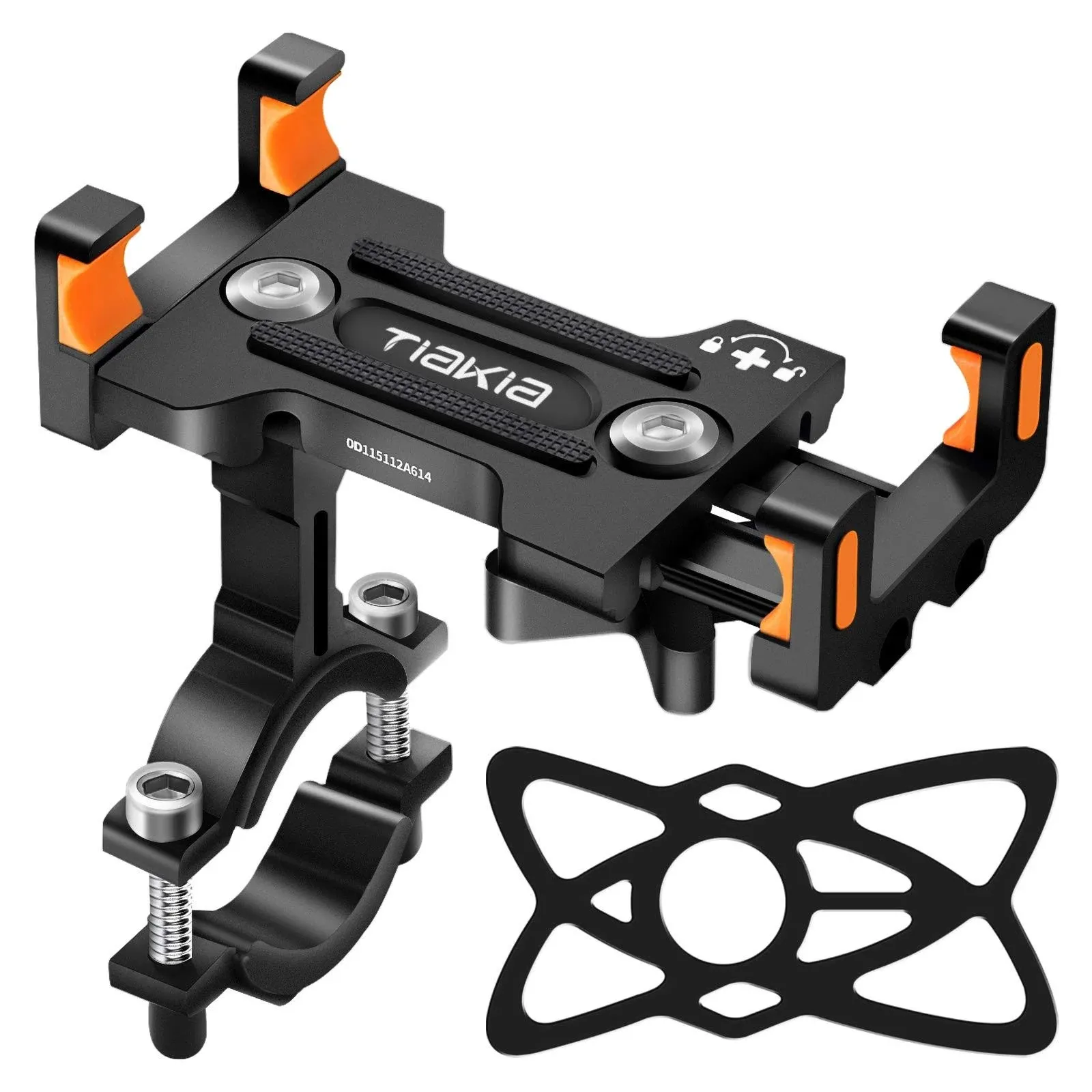 Tiakia 2022 Bike Phone Mount Holder Aluminum Motorcycle Black Orange