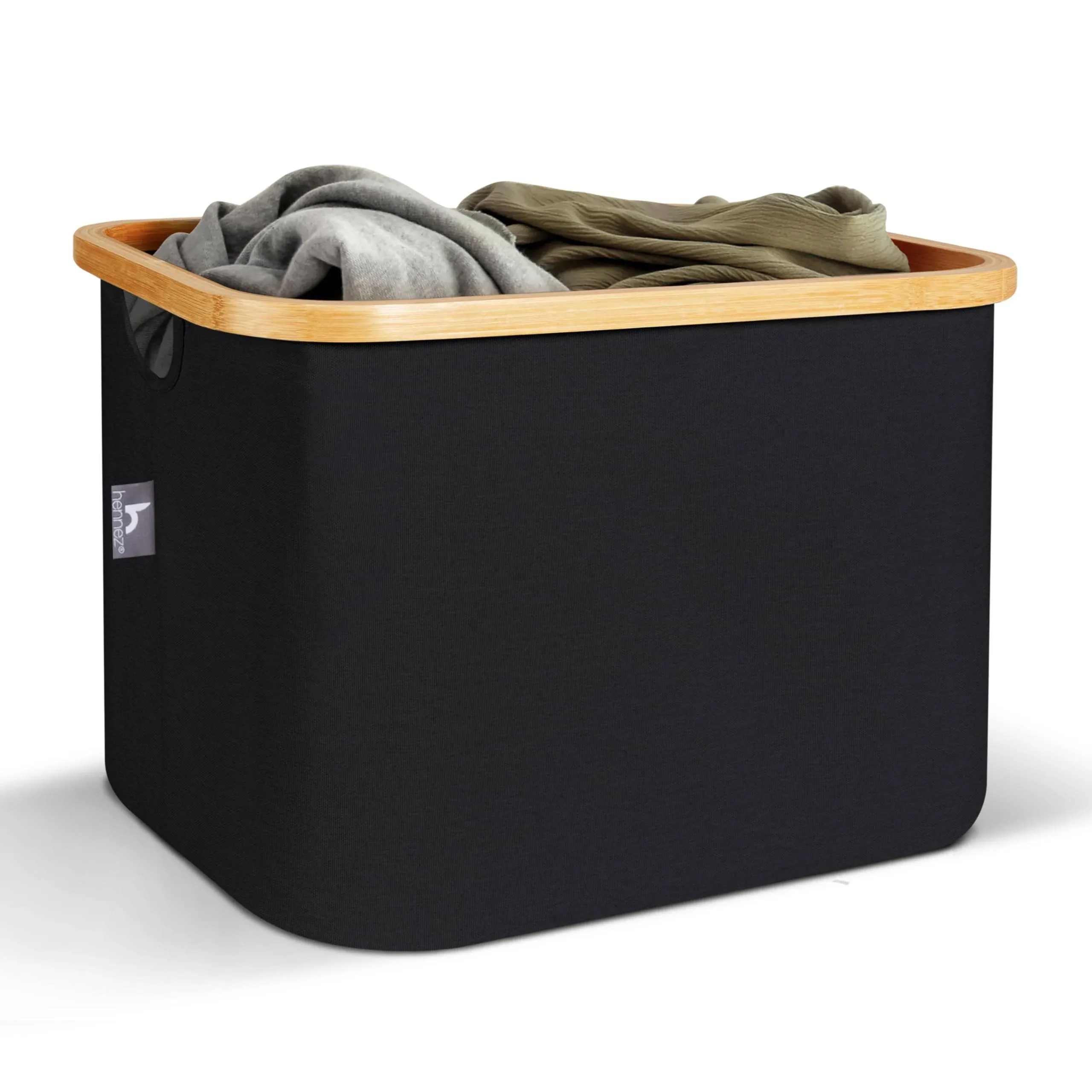 Hennez 40L Storage Basket For IKEA Kallax - Foldable Small Basket for Laundry - Fabric Storage Bins Bamboo - Collapsible Storage Baskets for Organizing Shelf Organizer Bins Closet Baskets for Shelves