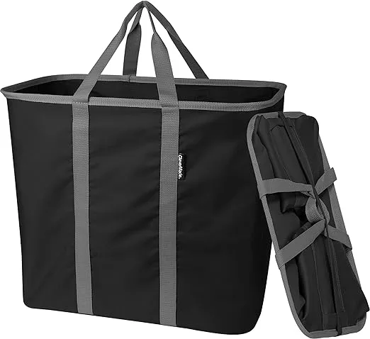 CleverMade 17-Gallon Black Polyester Laundry Basket | 7070-0006-0011