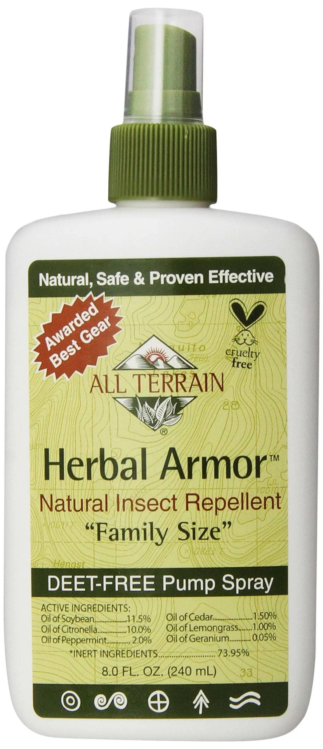 All Terrain - Herbal Armor Natural Insect Repellent Family Size - 8 Fl Oz