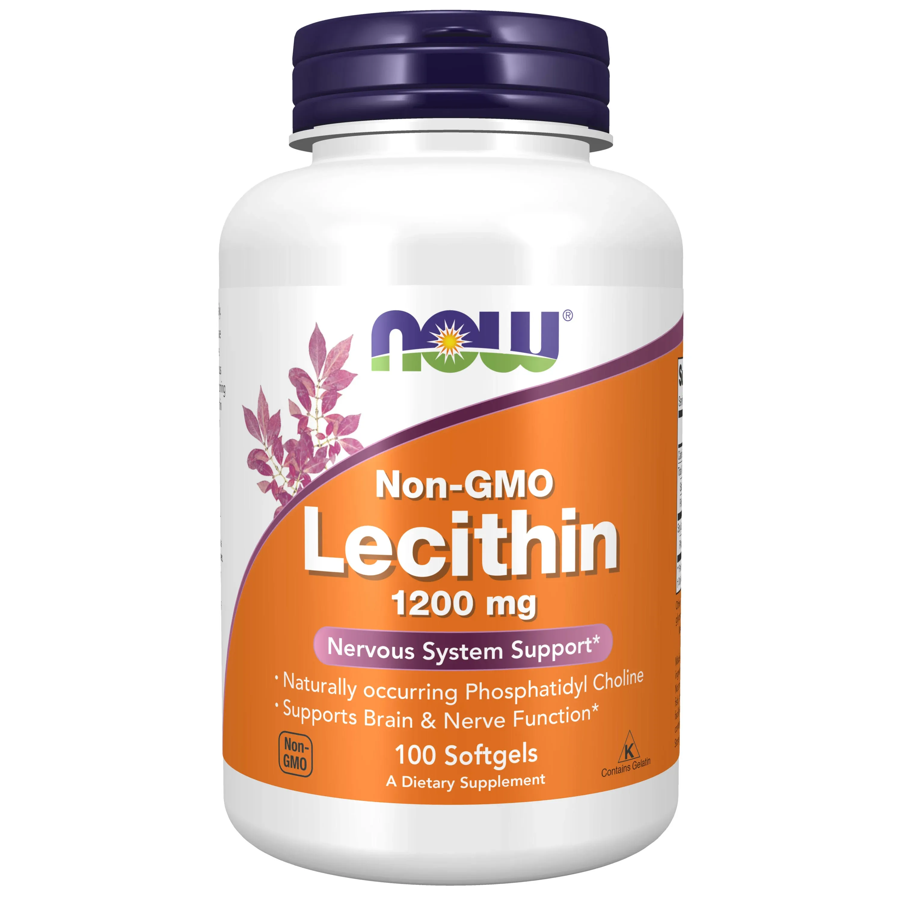 NOW Foods Supplements, Lecithin 1200 mg with naturally occurring Phosphatidyl Choline, 100 Softgels