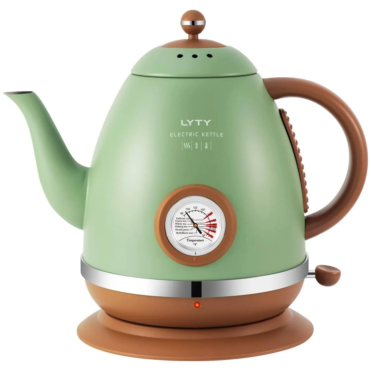 Electric Kettle with Thermometer Stainless Steel 1.5L 1000W Gooseneck Pour Over ...