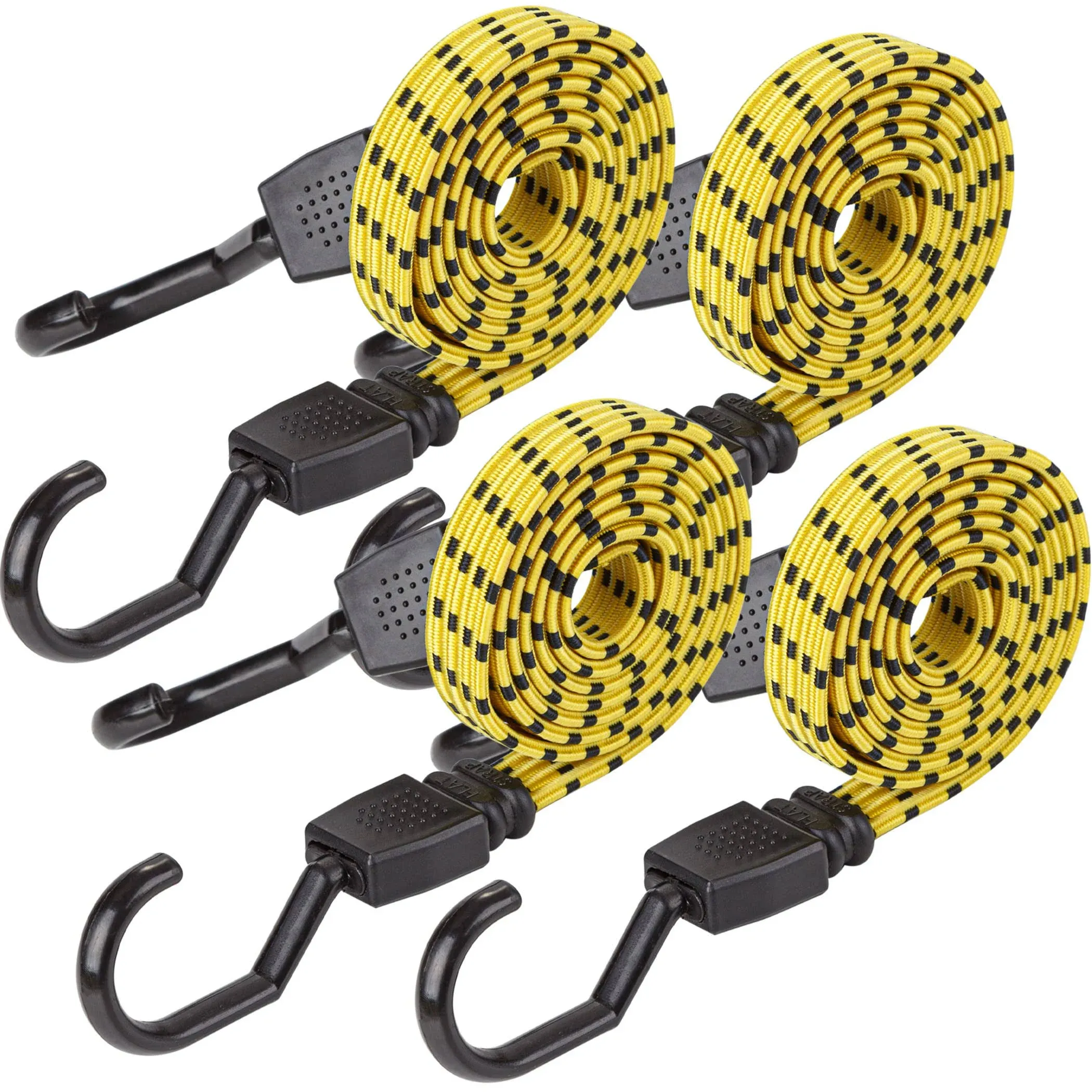 Cartman Ultra 48&#034; Black/Yellow Flat Bungee Cord 4pk x 48&#034; 4Pk Y