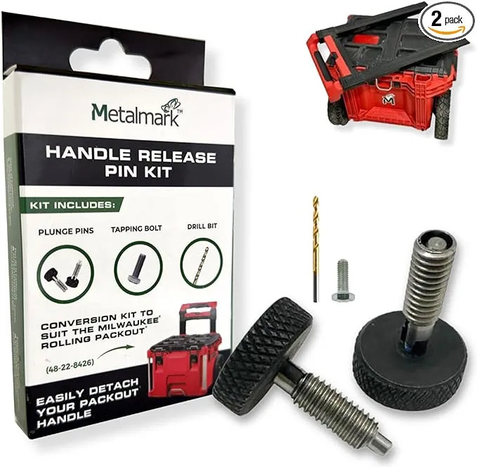 Handle Release Pins Compatible with Milwaukee Packout | Handle Quick Release Pins for Milwaukee Packout | Handle Removal Kit for Packout