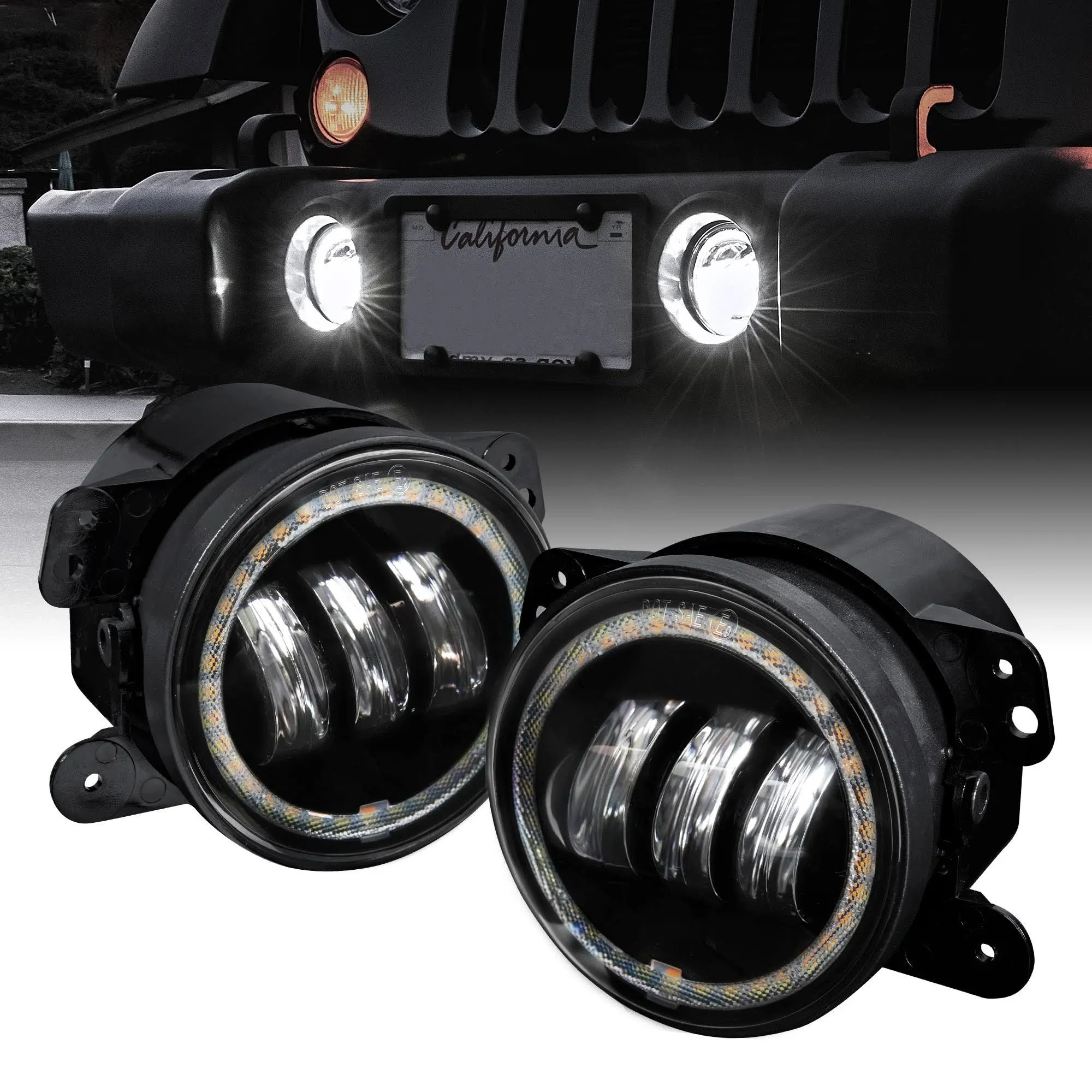 4-inch 60W LED Fog Lights for Jeep Wrangler JK Unlimited