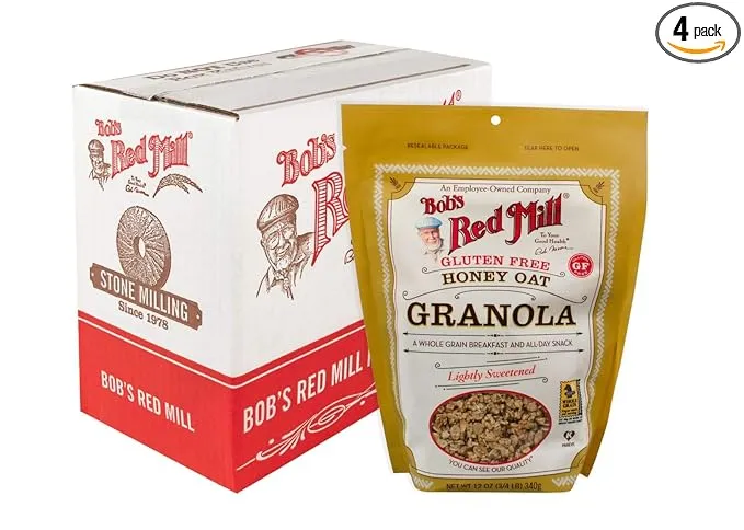 Bob's Red Mill Gluten-Free Honey Oat Granola 12 oz. - 4/Case