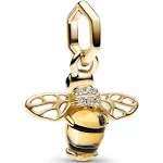 SPARKLING BEE DANGLE - Charm - gold plated