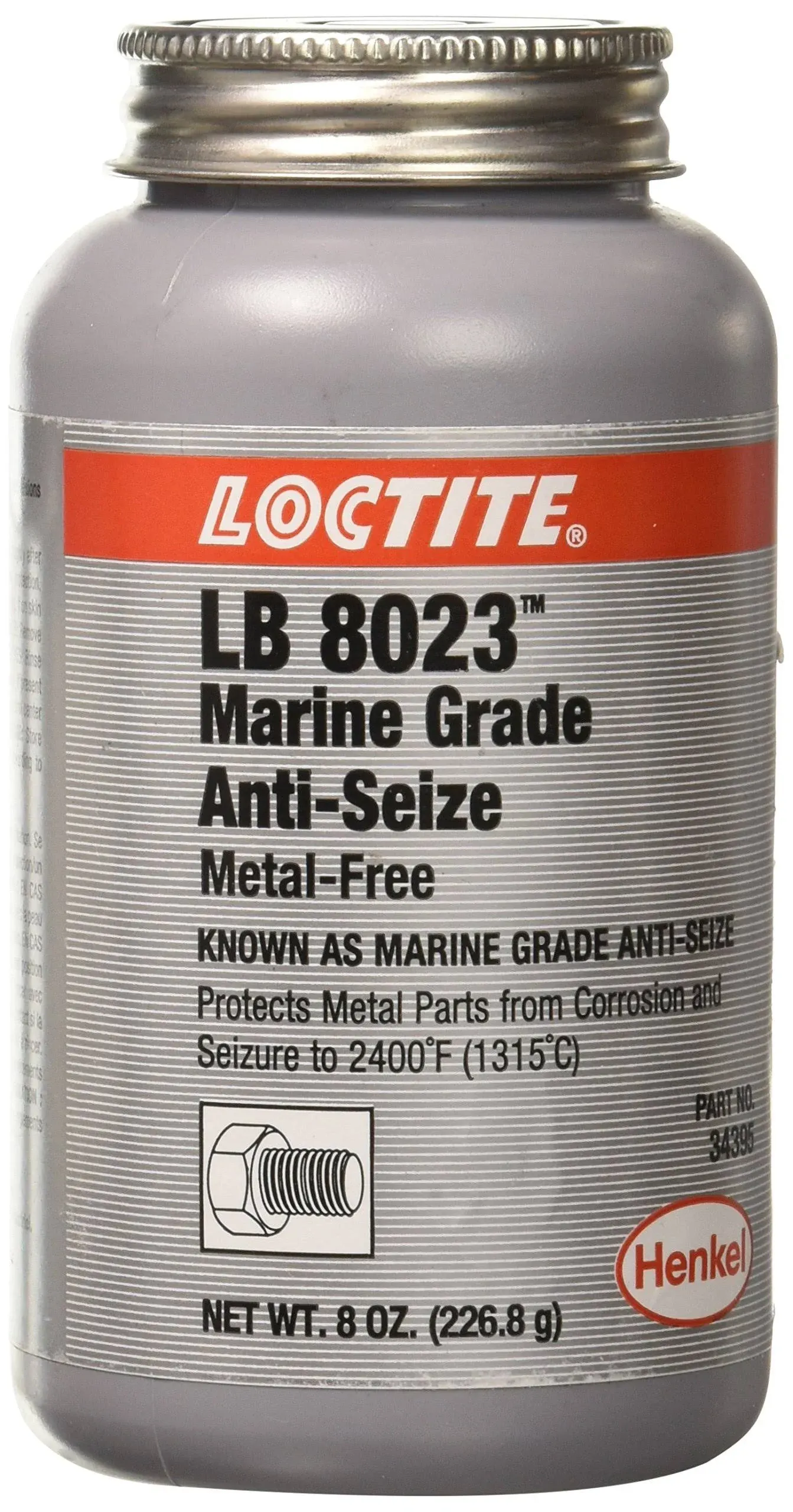 LOCTITE 299175 Anti Seize, Marine, 8 oz, Brush Top Can LB 8023