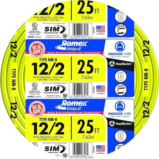 25 ft 12/2 Romex Wire